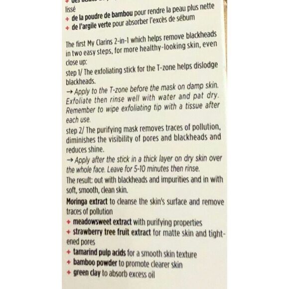 CLARINS - NWT - My Clarins Clear Out Blackhead Expert (Stick + Mask) Full Size - Picture 14 of 15